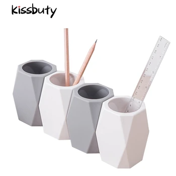 

1Pc Silicone Pen Holder Geometric Pencil Stand Desktop Storage Case Box Desk Office Organizer Stationery Gifts for Students