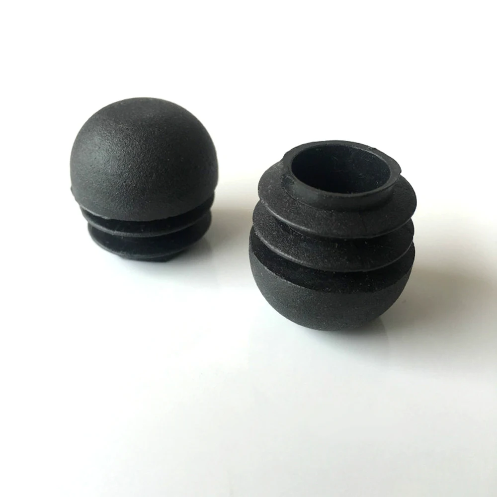 Domed Round Plastic Black Blanking End Caps Tube Pipe Inserts Plug 19mm 22mm 25mm 32mm 5/10/20/50Pcs pipe end cap