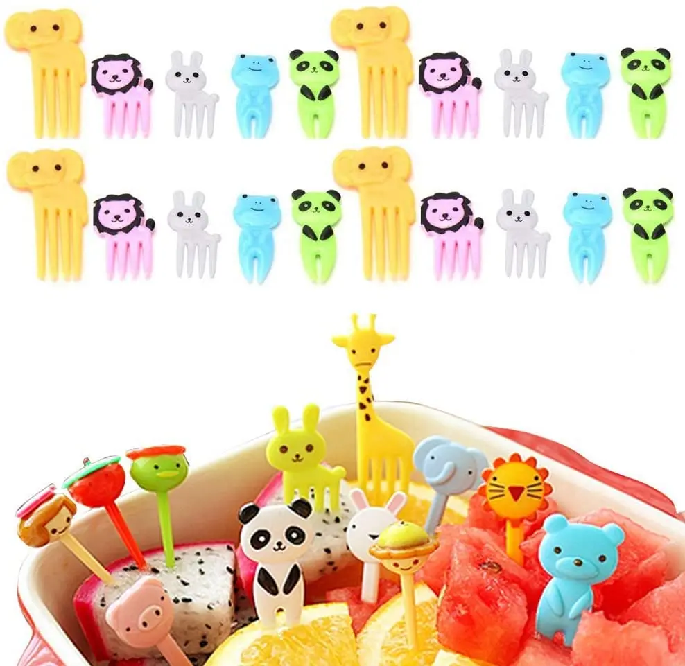 20pcs/set Food Fruit Fork Cake Dessert Forks Child Animals Mini Cartoon  Toothpick Bento Lunch for Cocktail Party Supplies - AliExpress Home & Garden