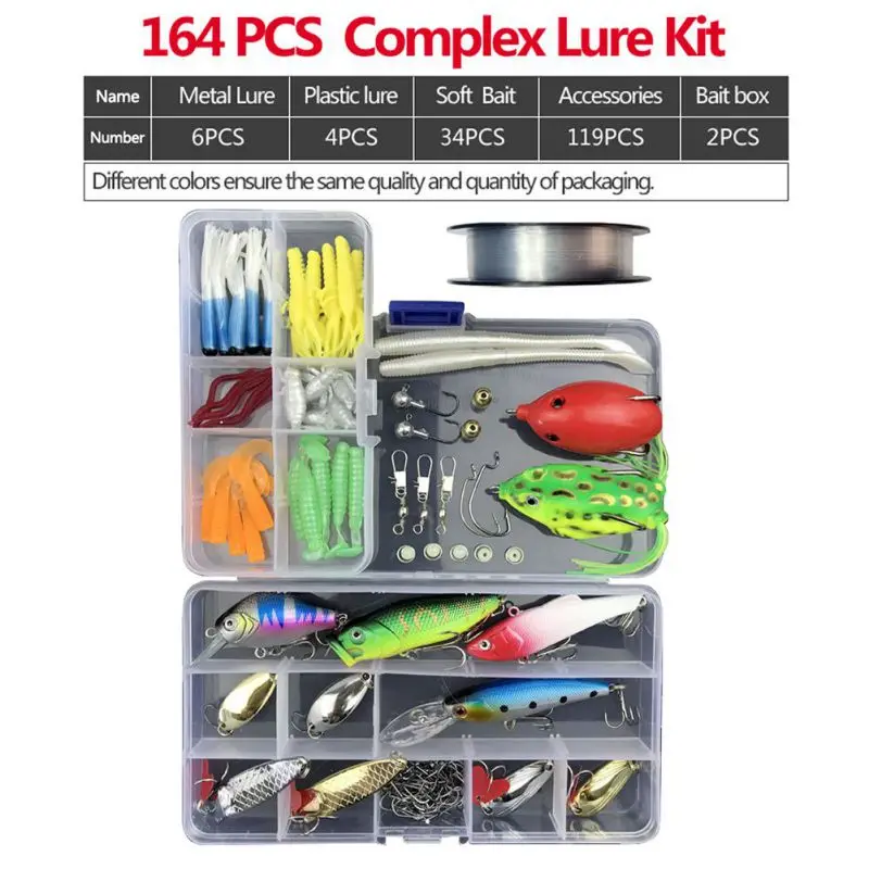  Bait Set Fake Lure Bait Full Swimming Lure Sequin Luminous Hard Fishing Gear Set Fishing Lures Arti