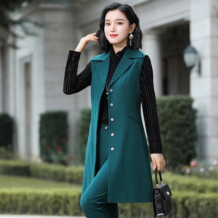 

Business Suit Women's 2019 New Style Autumn Suit WOMEN'S Suit Fashion Waistcoat Skinny Pants Suit Two Piece Set