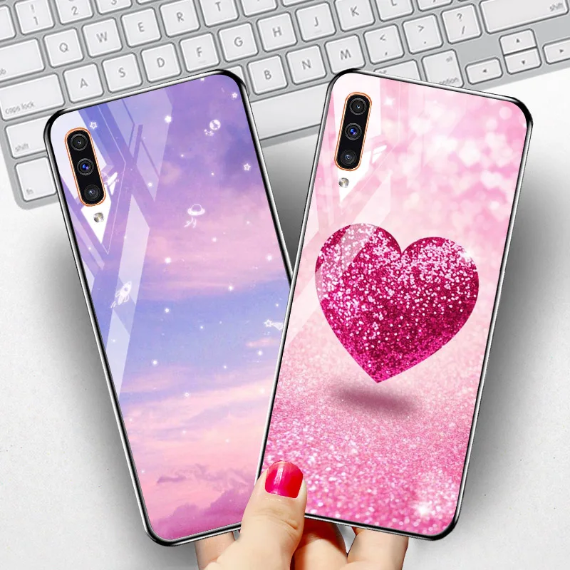 

Case A50 Fashion Glass Case For Samsung A50 Case Cover For Samsung Galaxy A30 A40 A60 A70 M30 Protective Shell Back Coque Covers