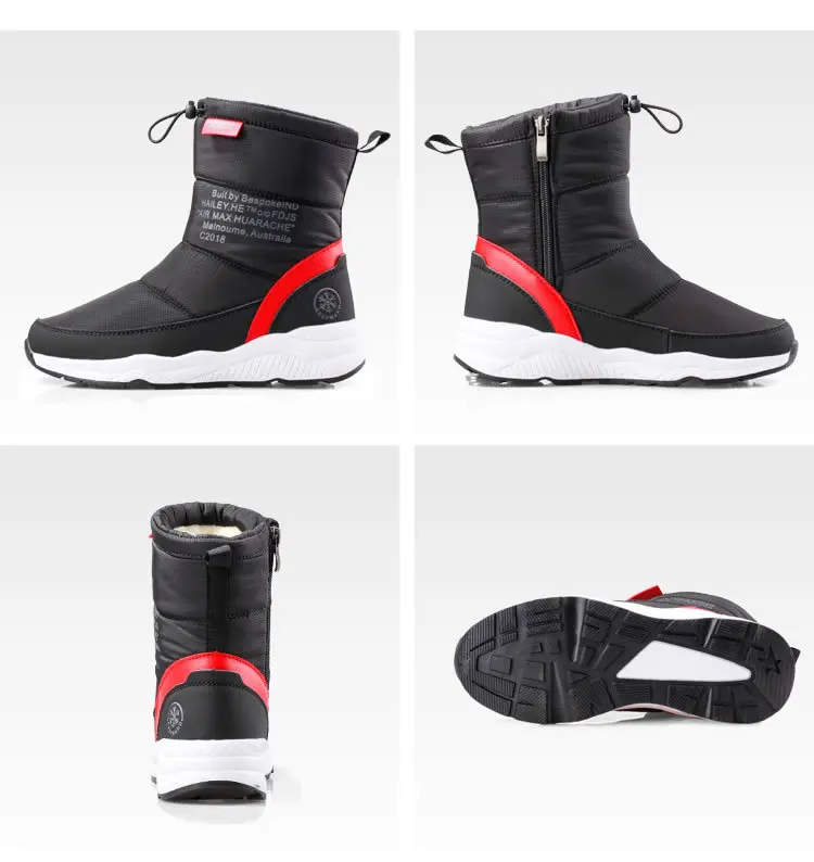 LZJ New Women Winter Boots Non-slip Waterproof Snow Boots Women Thick Plush Ankle Boots for-40 Degrees plus size 36-44