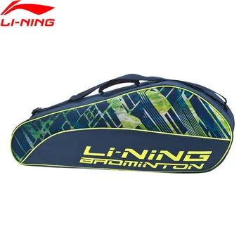 

Li-Ning Badminton Rackets Bag For 3 Packs Load Polyester LiNing li ning Professional Racquet Sport Bags ABJP062 ZYF347