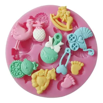 

Toddler Baby Birthday Party 3D Silicone Fondant Mold For Cake Decorating Cake Sugar Craft Chocolate Moulds Tools DIY Baking Tool