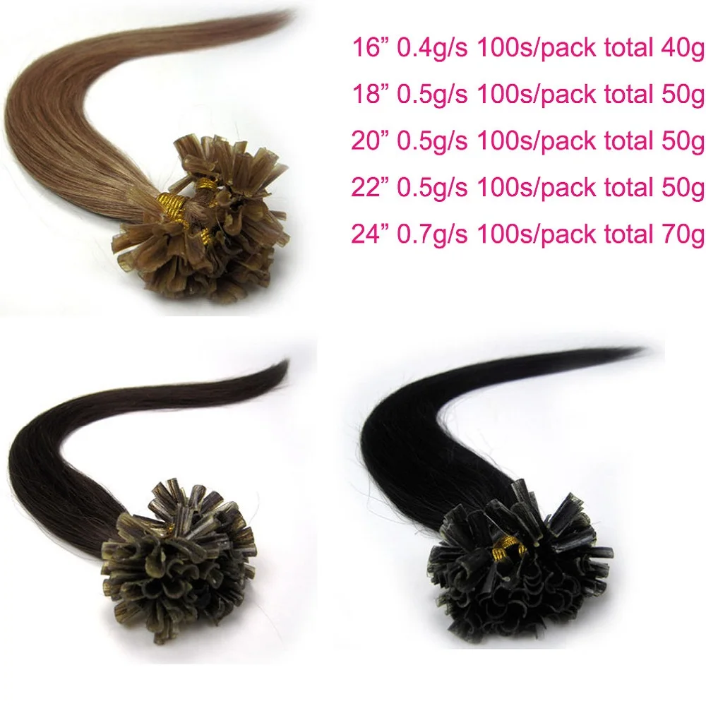 ZZHAIR 16 " 26" 100% машинные человеческие волосы для наращивания Remy капсула