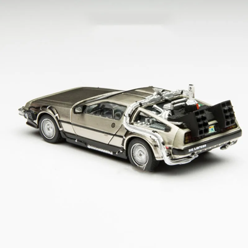 Модель автомобиля из металлического сплава 1/43, модель автомобиля, часть 1, 2, 3, машина времени, модель Delorean DMC-12, игрушка Назад в будущее