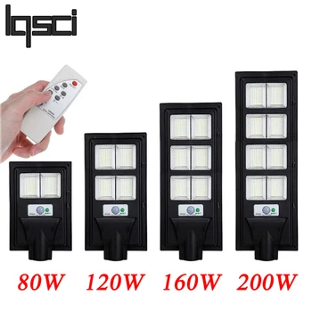 

LED Solar Street Light 80W 180W 200W Outdoor Lighting Remote Control Radar+PIR Human Sensor Wall Timing Lamp Waterproof Garde