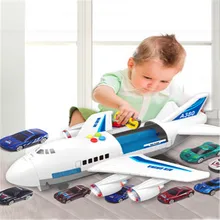 Новая музыкальная история симулятор трек инерции детская игрушка самолет большой размер пассажирский самолет дети Авиалайнер Игрушка автомобиль Бесплатный подарок карта