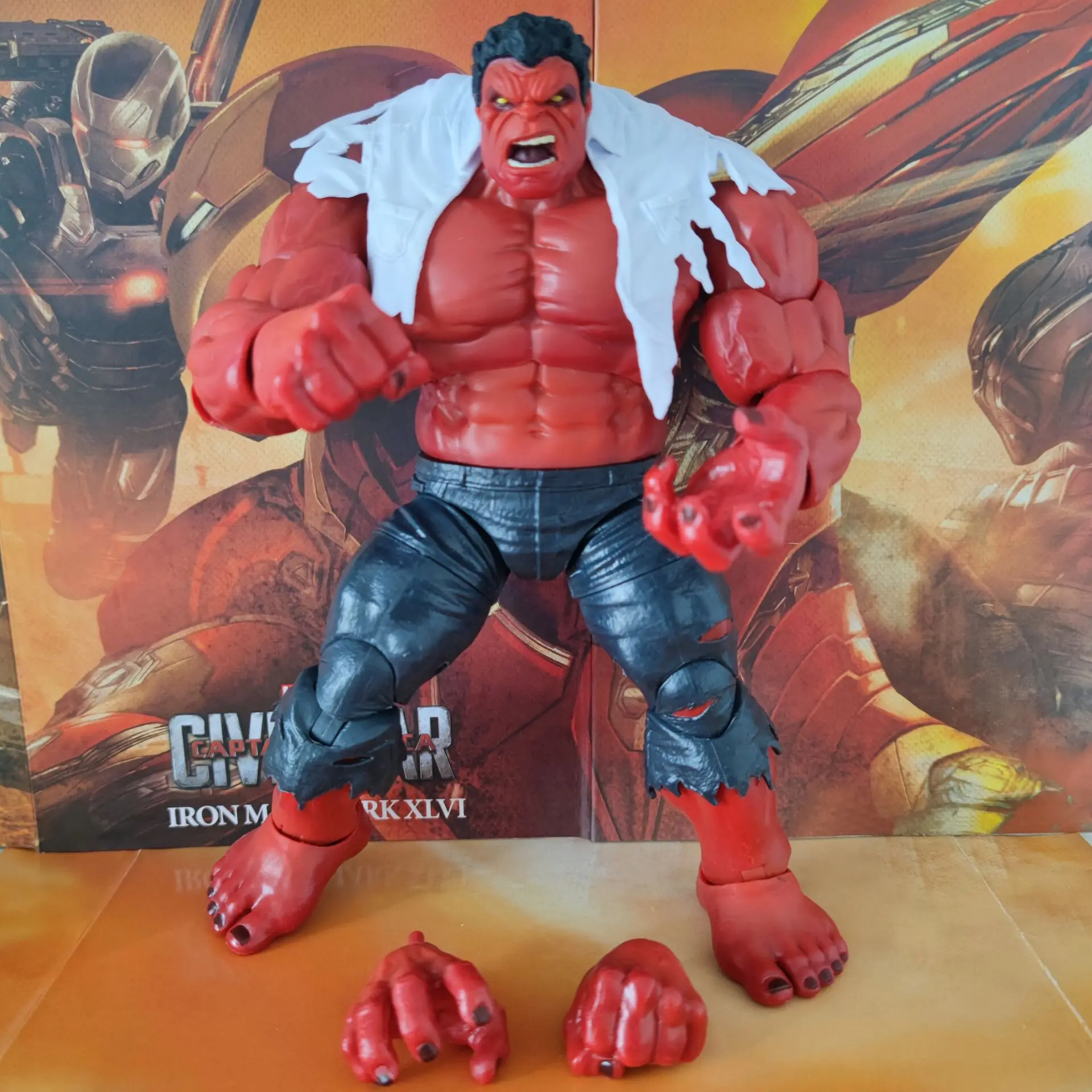 8" Marvel Comic Avengers Hero The Red Hulk Action Statue Figure Collection Toys 