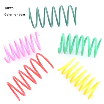 

Pet Cat Spring Toy Plastic Colorful Coil Spiral Springs Pet Action Wide Durable Interactive Colorful Toys Pet Products