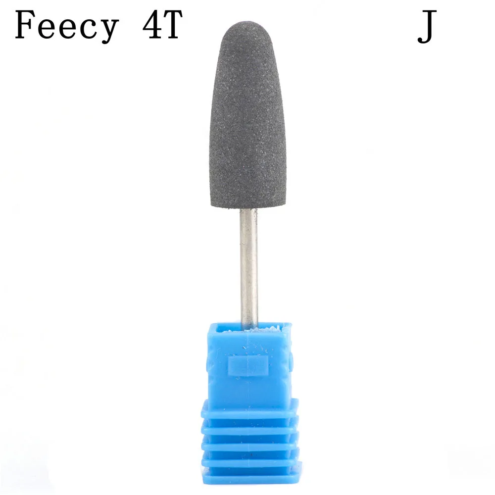 Шаровые резиновые сверла для ногтей, каменные керамические фрезерные корундовые фрезы, Электрический станок, ротационный лак, маникюрные инструменты Feecy 4T - Цвет: Feecy 4T J