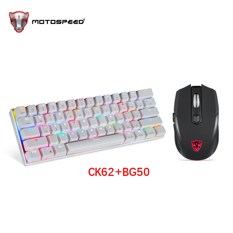 MOTOSPEED CK62 клавиатура Проводная/Bluetooth двойной режим механическая 61 клавиши RGB