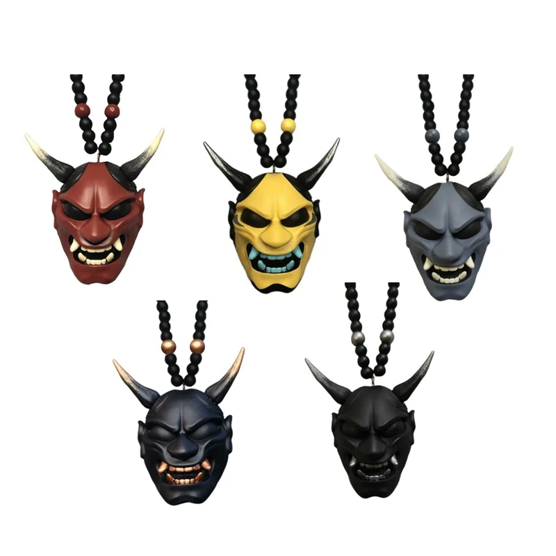 

Japanese Samurai Assassin Demon Mask Car Pendant Resin Samurai Helmet Car Hanging Ornaments Auto Interior Decoration