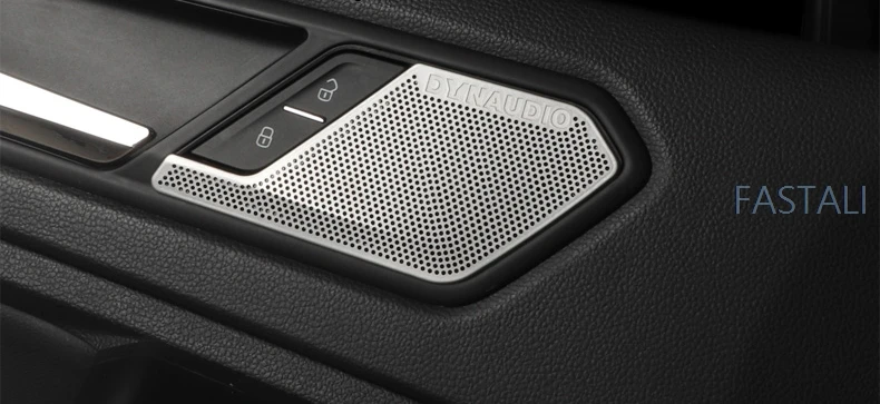 Для Tiguan второго поколения- нержавеющая сталь внутренняя передняя дверь динамик рога рамка отделка наклейки автомобильные аксессуары