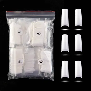 

Recuerdame 500pcs French Fake Nail Tips Full/Half Cover White Clear Stick on Nails False Art Nail UV Gel Ultra Flexible Manicure