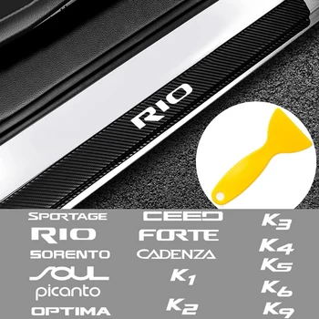 

4PCS Car Protector Door Sill Carbon Fiber Sticker for Kia Sportage Rio Sorento Soul Picanto Optima Ceed Forte Cadenza K1 K2 etc