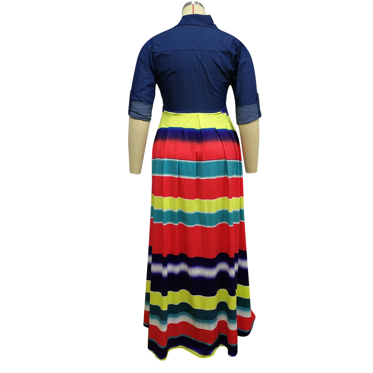 3XL 4XL Плюс Размер африканская одежда африканские платья для женщин Полосатое Платье макси с длинным рукавом халат Длинные вечерние платья в африканском стиле