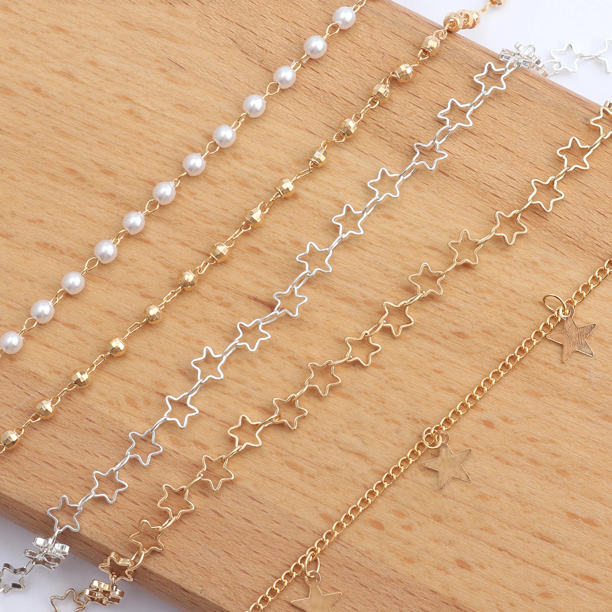 Sanying C46 аксессуары для ювелирных изделий 18k позолоченные diy жемчужные цепочки