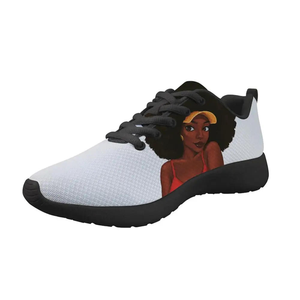 FORUDESIGNS; черные женские туфли на плоской подошве с художественным принтом в африканском стиле; женские легкие сетчатые туфли на плоской подошве; модные кроссовки; - Цвет: YQ3591Z41