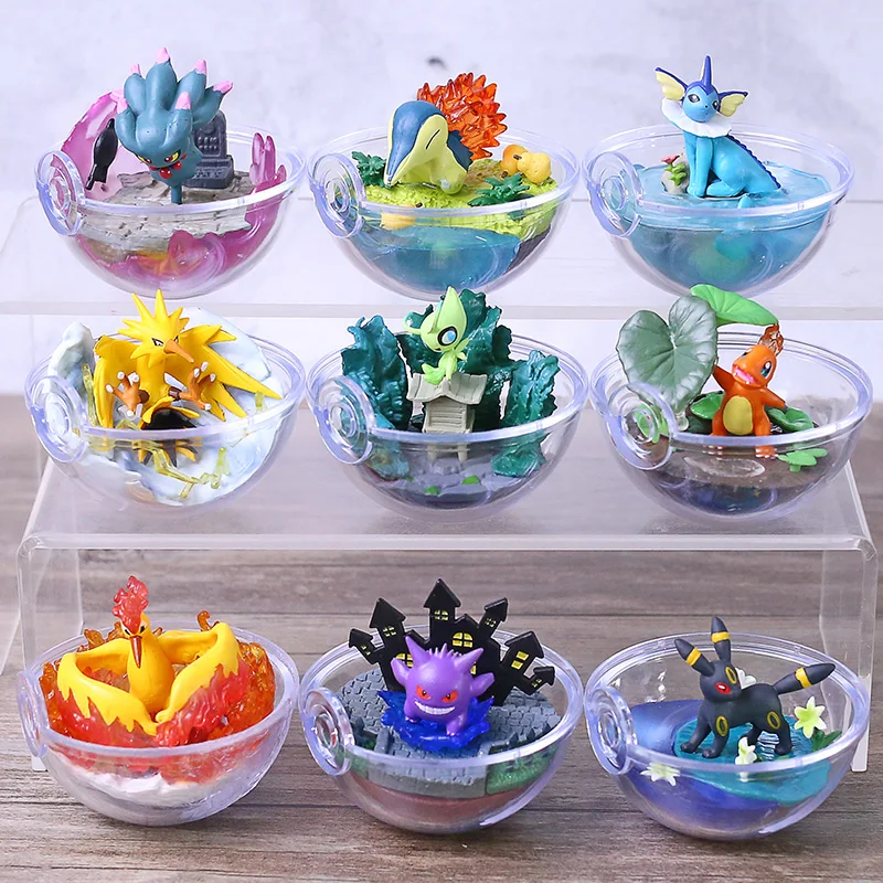 Аниме мультфильм Монстры Террариум Коллекция Рисунок набор Vol.1 ~ 5 Bulbasaur Lapras Eevee Charmander Gengar Snorlax Zapdos Umbreon