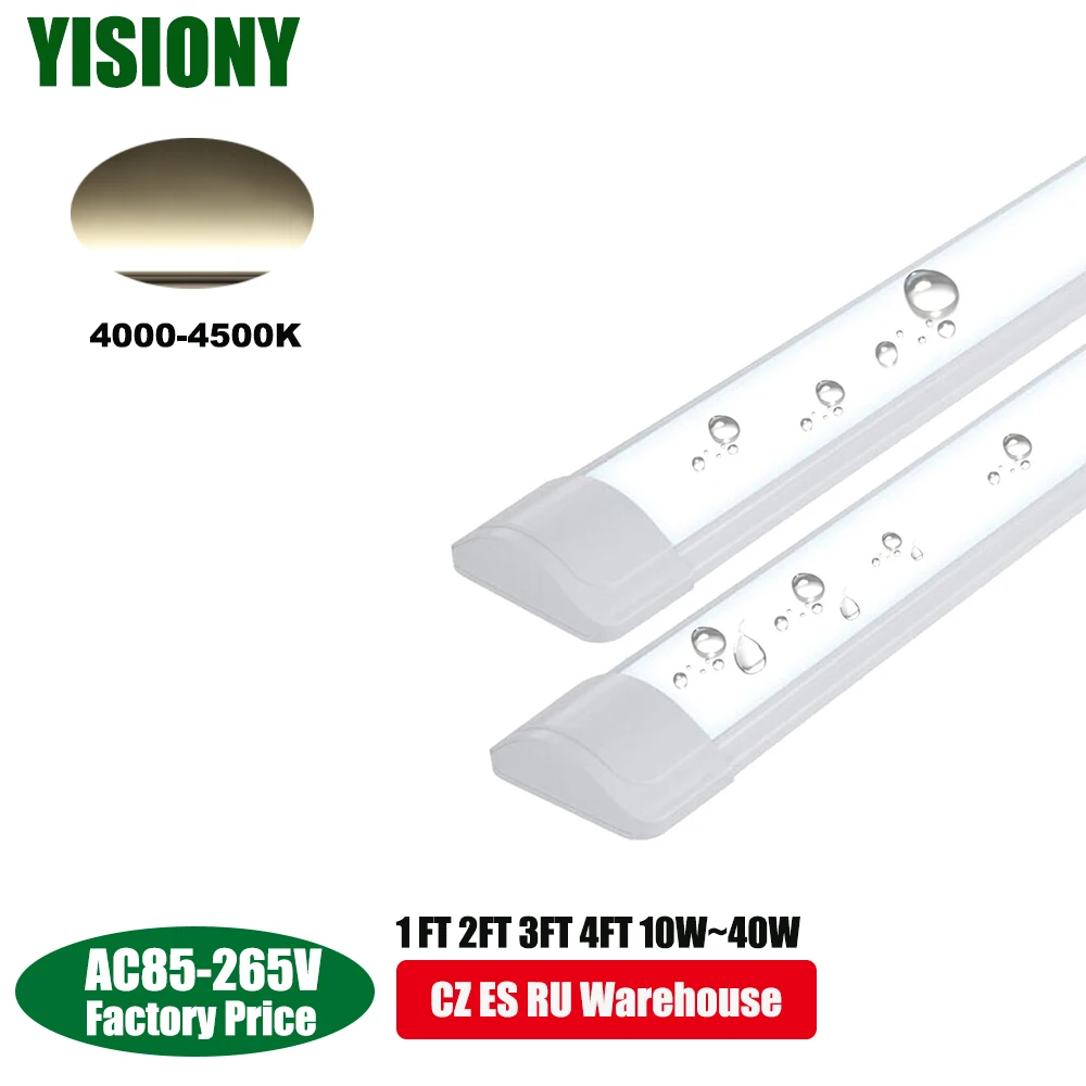 YISIONY 4000K 120CM-30CM Slim Flat LED Linear Lamp Tube Batten Light For Home 85-265V | Освещение