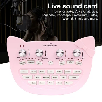 

Computer Mobile Phone Music Recording Karaoke Voice Changer Live Sound Card Audio Broadcast Mixer Board Multiple Effects