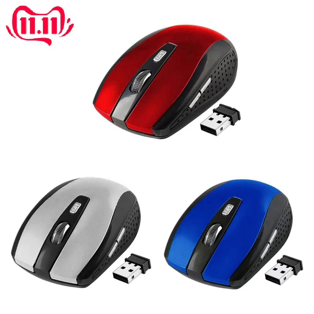

6 Buttons 4 Adjustable DPI Computer Laptop Mouse 2.4Ghz Wireless Mouse Wireless Optical Laptop Mouse Mice with USB Receiver