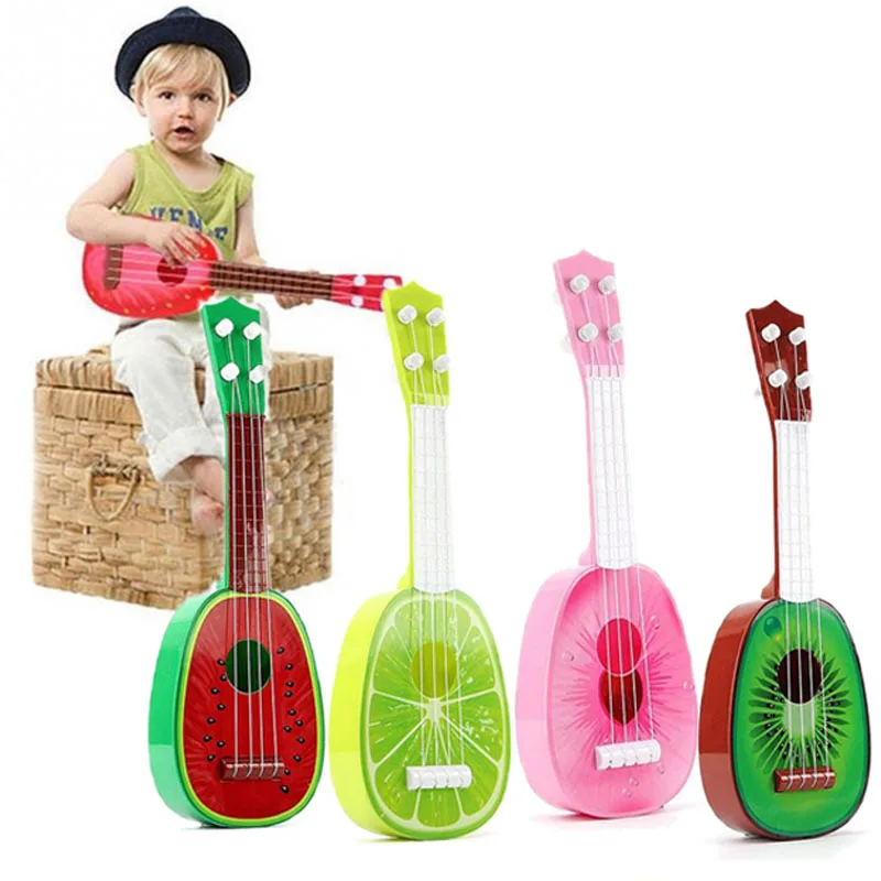 Симпатичные Ukelele музыкальные укулеле гитары-фрукты игрушка детский подарок Uke креативные детские игры 4 струны 8 стилей аксессуары для гитары