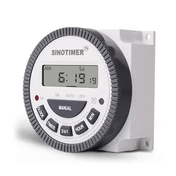 

SINOTIMER 220V 10A Weekly 7 Days Programmable Digital Time Switch Relay Timer Control for Electric Appliance with Alarm Clock