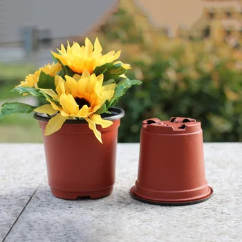 

50/100 Pcs Plastic Nursery Pot Double Color Plant Seedling Holder Raising Nutrition Block Pots RT88
