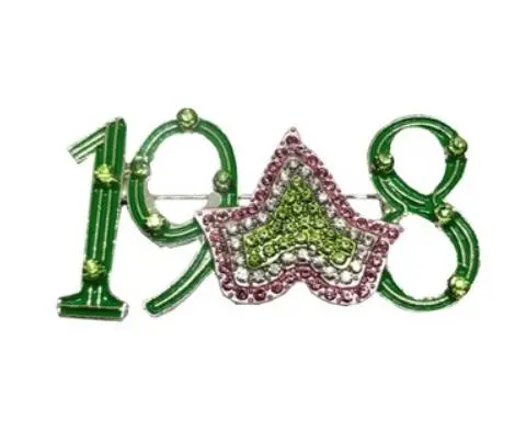 Прямая большой размер AKA 1908 розовый и зеленый Плющ брошь Альфа к женское сообщество Альфа pin Ювелирные изделия