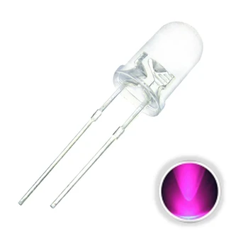 

100PCS 5MM Water Clear Transparent Assortment Kit Lens Light Round Pink LED Diode 20mA 3V Emitting Diode Bulbs Diffused