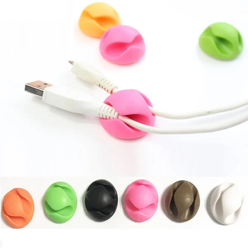Cable clip Winder Earphone Organizer Wire Storage Silicon Charger Holder Clips for MP3 MP4 | Электроника