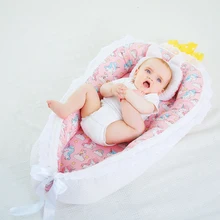 80*50 см Новая Двусторонняя хлопковая детская маточная бионическая кровать переносная съемная и моющаяся кровать для новорожденного в кровати из хлопчатобумажной пряжи