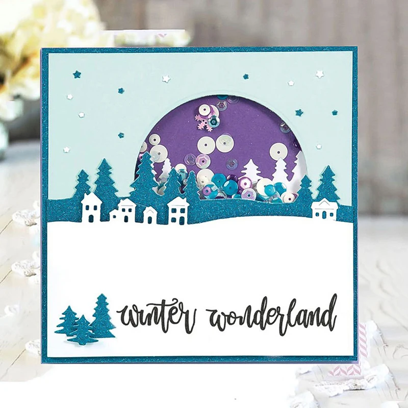 Trees And Houses Border Metal Die Cut Steel Scrapbook Cutting Dies New