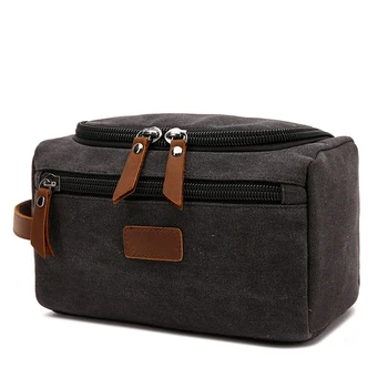 

Canvas Toiletry Bag for Men Wash Shaving Kit Women Travel Make UP Cosmetic Pouch Bags Case Organizer