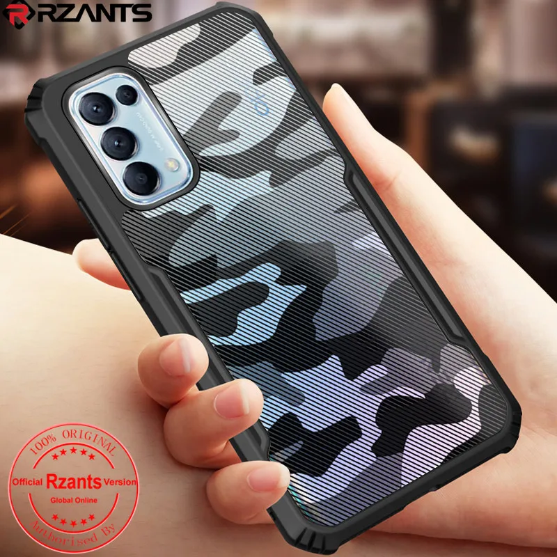 

Rzants For OPPO Reno 5 Reno 5 Pro 5G Case Camouflage Armor Hybrid Shockproof Slim Matte Cover Phone Casing Clear Back