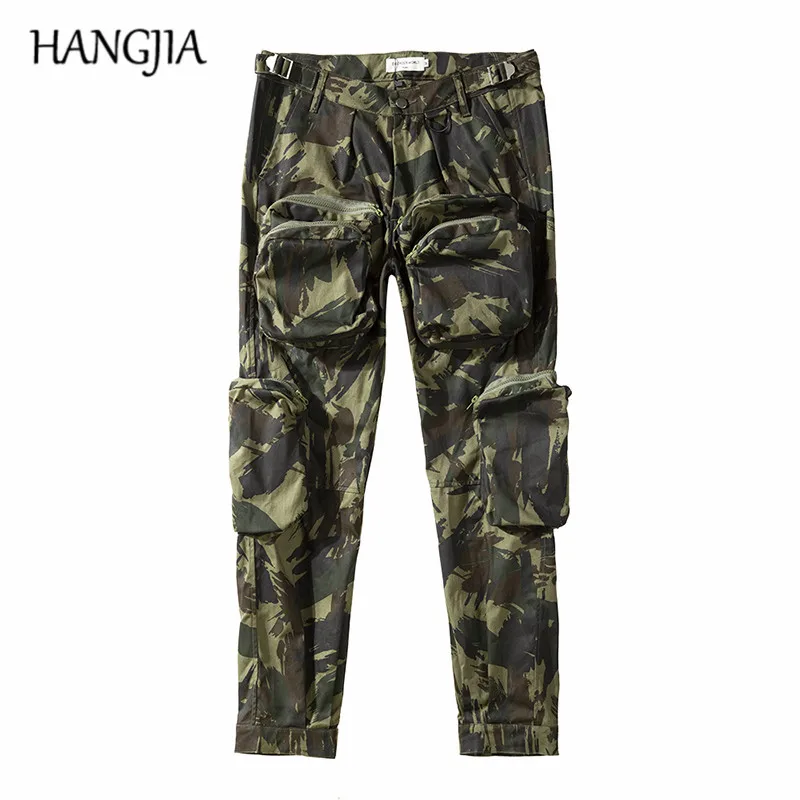 

Cargo Camouflage 2021 Military Trousers Streetwear Hip Hop Cargo Pants Men Multi-pocket All-match Casual Camouflage Pants