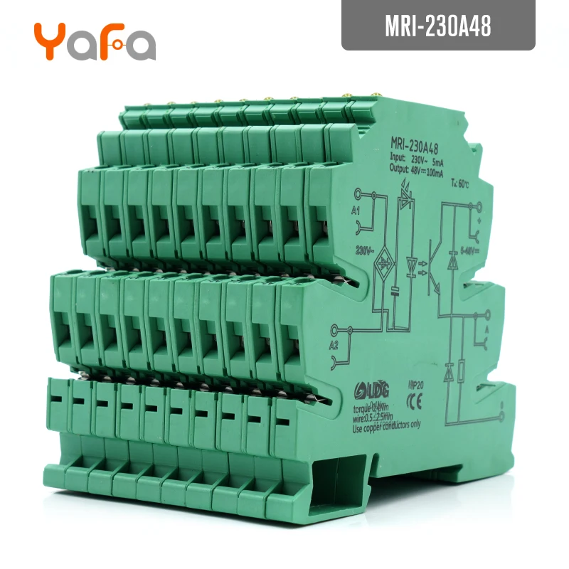 

10pcs/lot MRI-230A48 AC solid relay Photocoupler Isolation Protection Relay Module 220V Ultra-thin Railway PLC Control Board