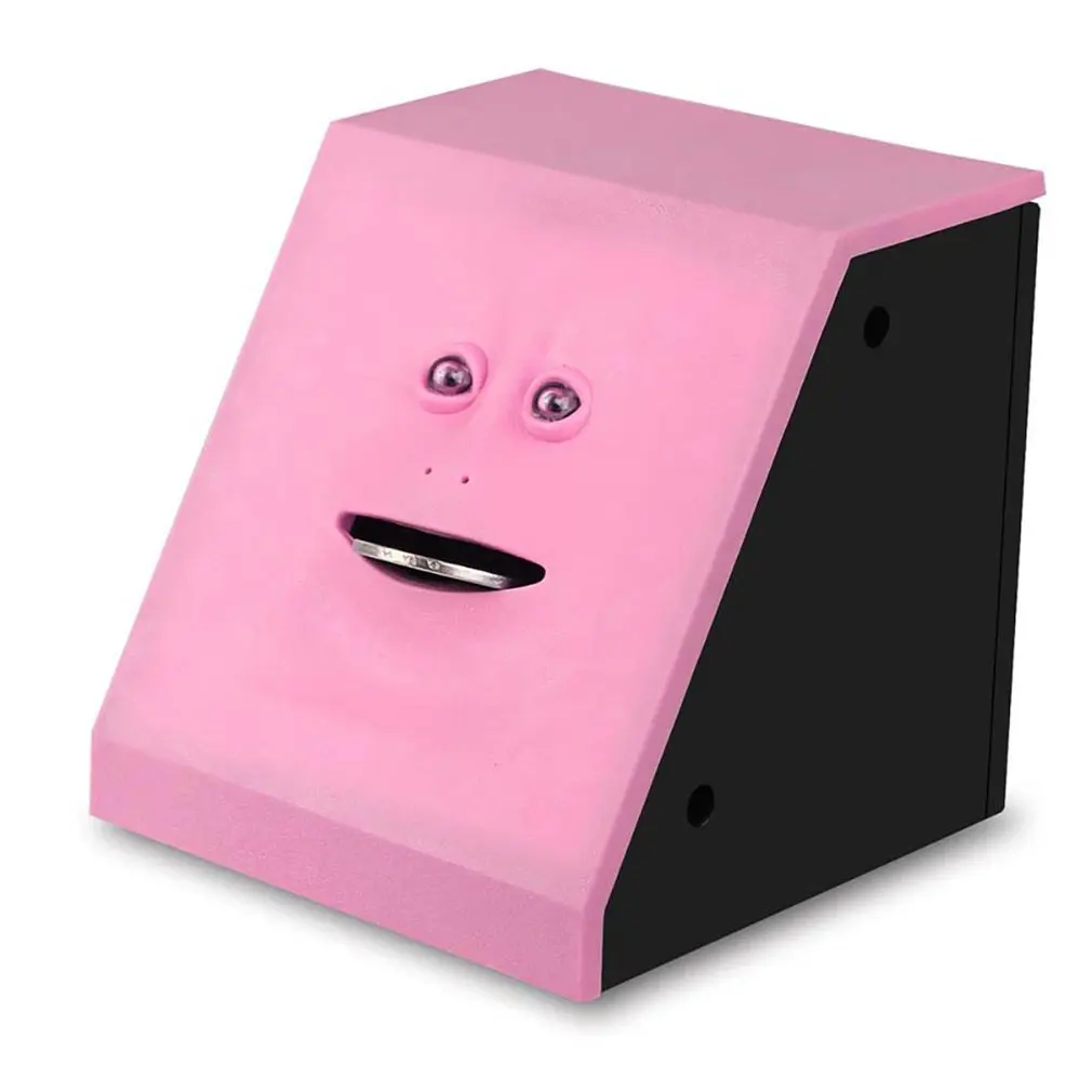  AOTU Electric Induction Music Piggy Bank Face Shape Eating Money Piggy Bank Toy Child Adult Creativ