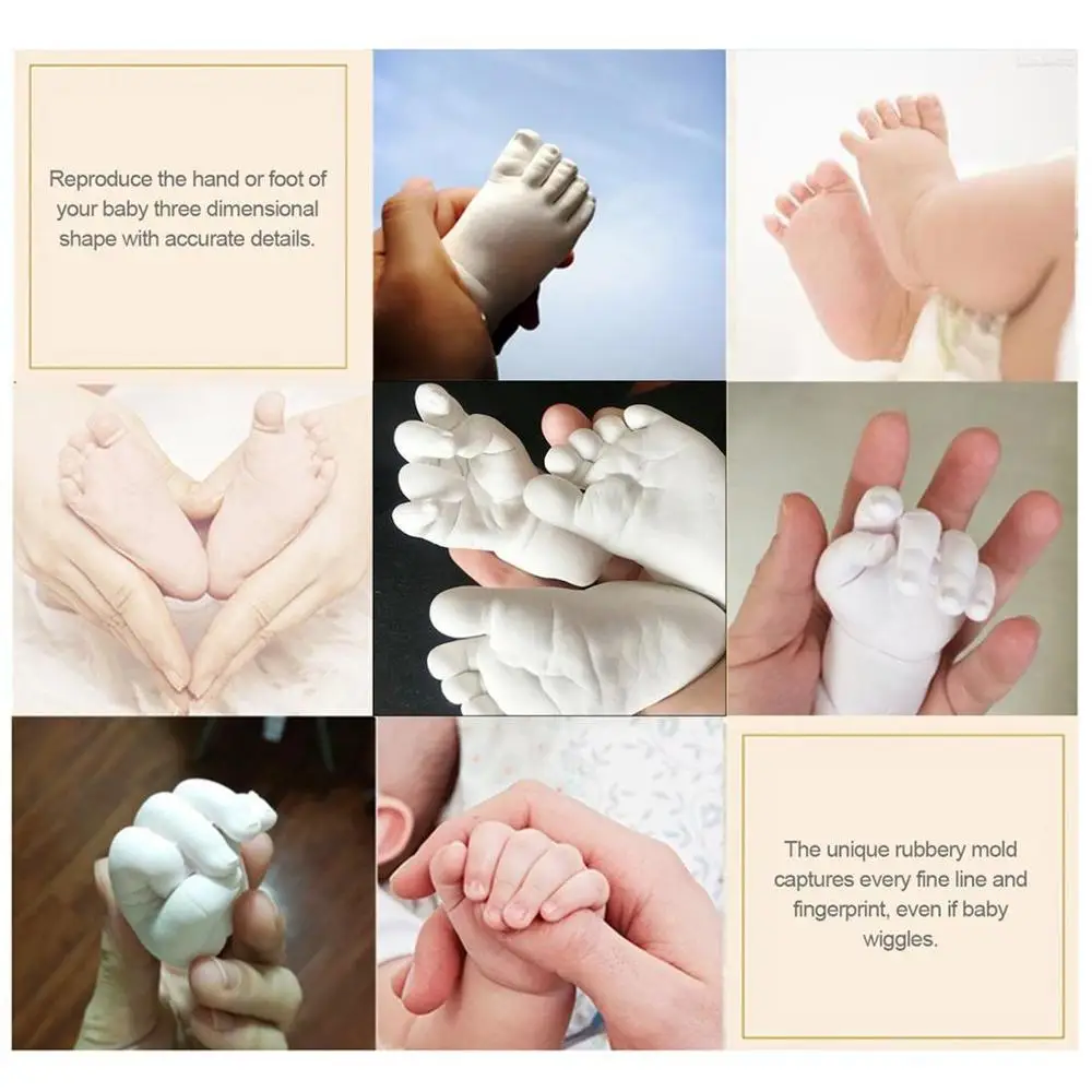 

Free Shipping Safe baby baby three-dimensional hand and foot mold clone powder model powder Learning & Education