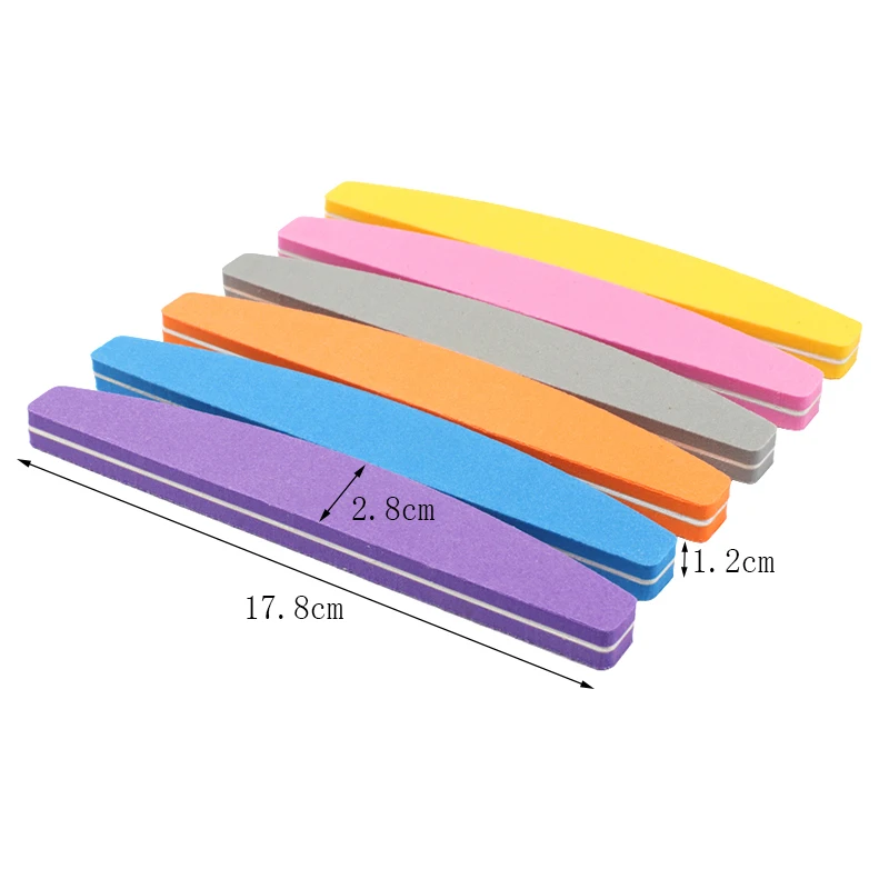 Pces Barco Esponja Prego Arquivos Buffer 100 180 Colorido Lixa Espuma Lixar Bloco Polimento Lavável Manicure Ferramentas Fornecimento 20 - 50 6 arquivos buffer 100 180 colorido lixa espuma