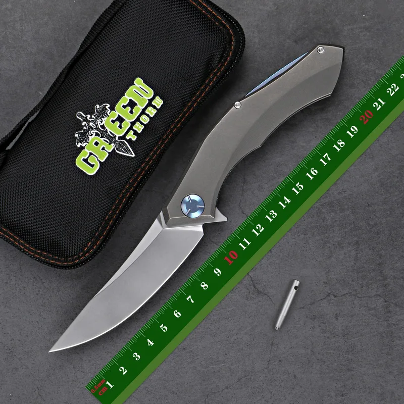 Green Thorn Poluchetkiy folding knife Titanium Alloy Turning Knife D2 Blade Camping Field Survival hunting EDC Tool | Инструменты