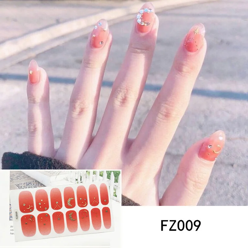 fz009 Moon Star серия наклейки для ногтей водонепроницаемые долговечные накладные ногти патч маникюрные принадлежности WH998 - Цвет: fz009