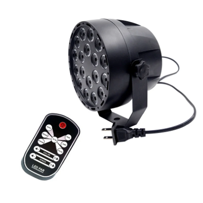 

Remote Control 18 LEDs RGB LED Par DMX Stage Lighting Effect DJ Disco Party Holiday Bar Christmas Wedding Club Black Lights