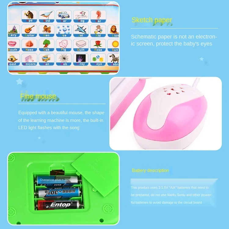 Early Education Mouse Learning Story Machine Music Intelligent Chinese English switch Reading Tablet Phone Toy Random Style Girl 5