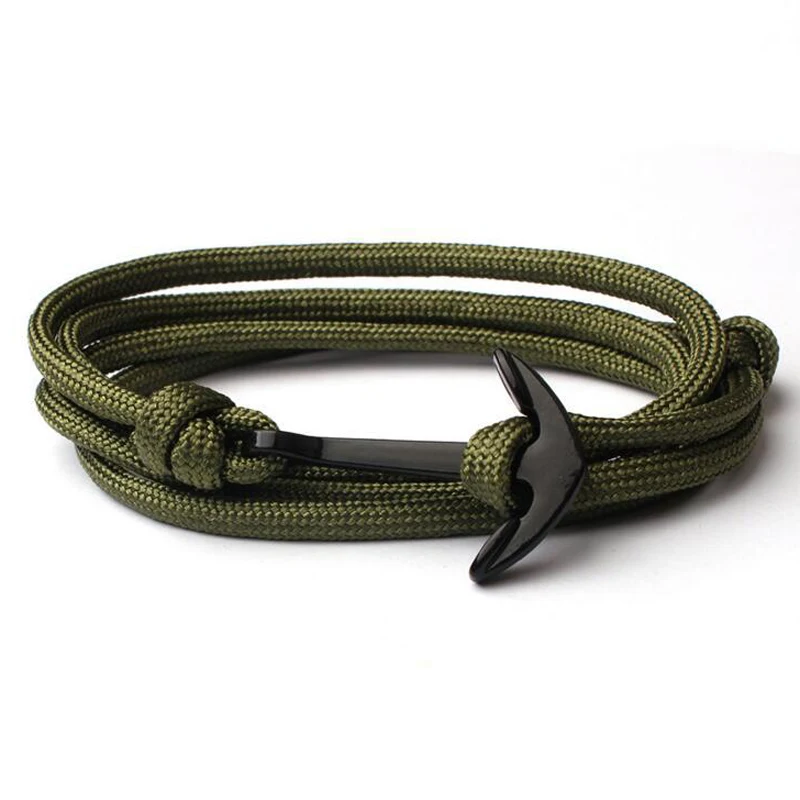 NIUYITID черный Паракорд якорь браслет для мужчин Braccialetti Donna Man Bracalete регулируемые ювелирные изделия ручной Шарм