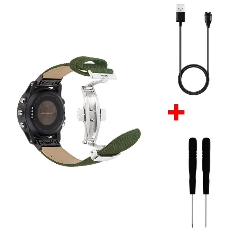 3 в 1 быстроразъемные наручные часы для Garmin Fenix 5X5 5S Plus 3 3 огнеупорные часы браслет+ usb-кабель для зарядки для Garmin Fenix ремешок - Цвет: Color19
