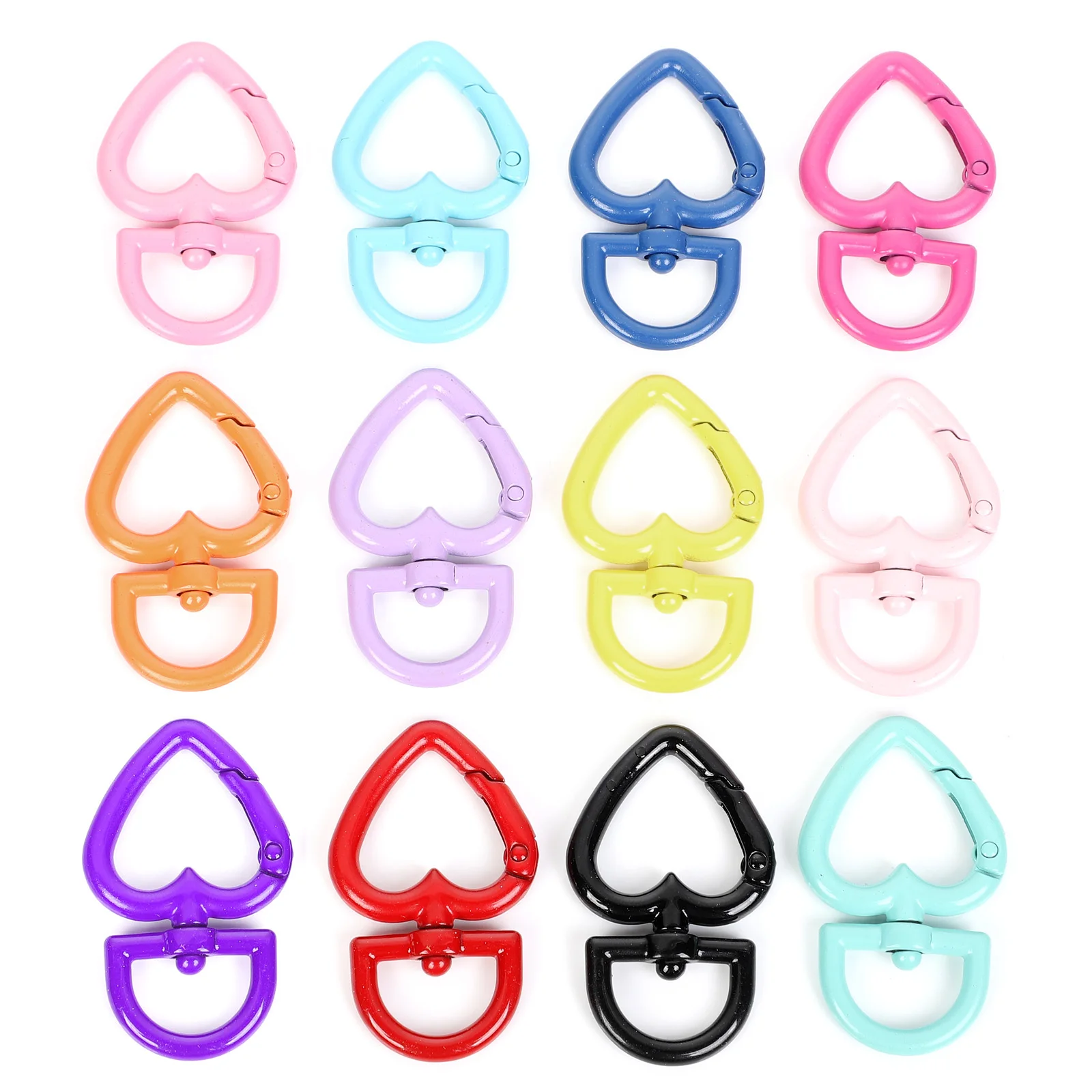 Peach Heart Shape Colorful Metal Lobster Clasp Hooks Key Ring Connectors For Keychain Jewelry Making DIY Accessories | Украшения и
